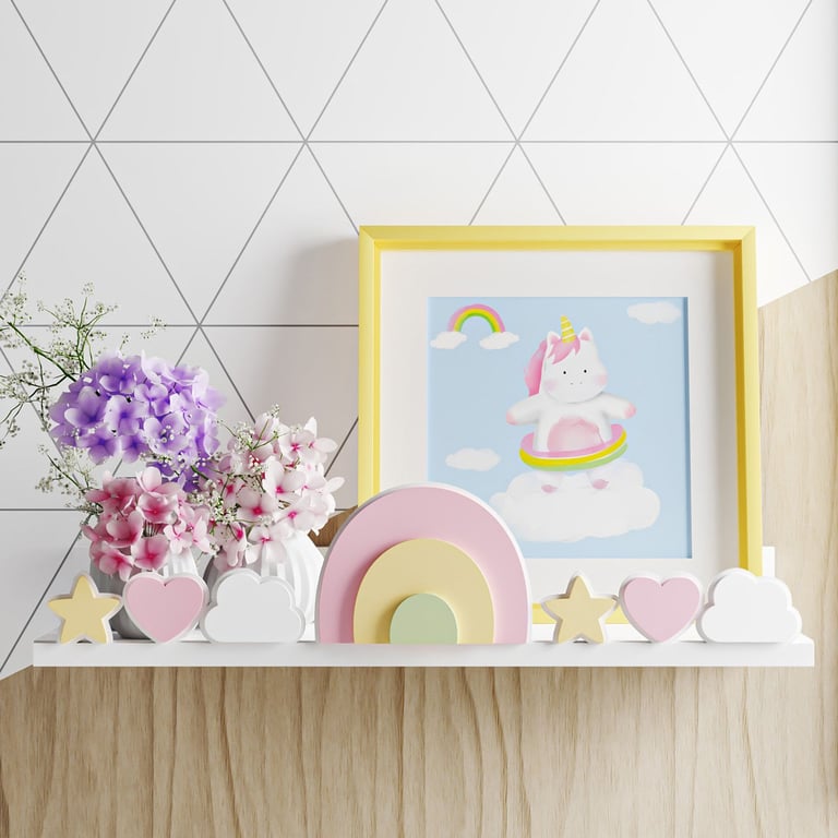 Prateleira MDF Arco-Íris Amiguinhas Unicórnio — vista alternativa