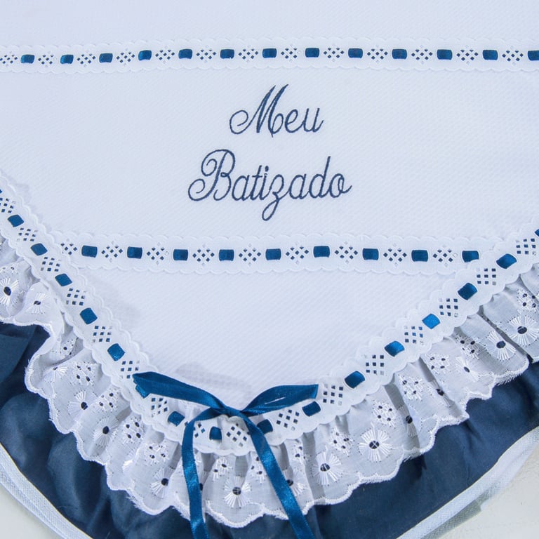 Manta Meu Batizado Azul Marinho 86cm — vista alternativa