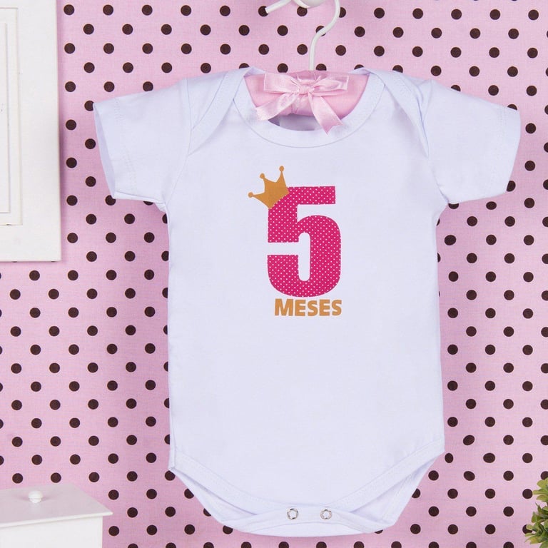 Body Mesversário Rosa - 5 Meses