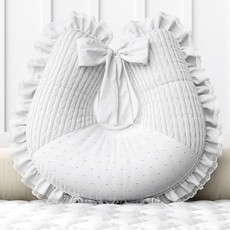 Almofada Amamentação Renda Tricot Luxo Rosa