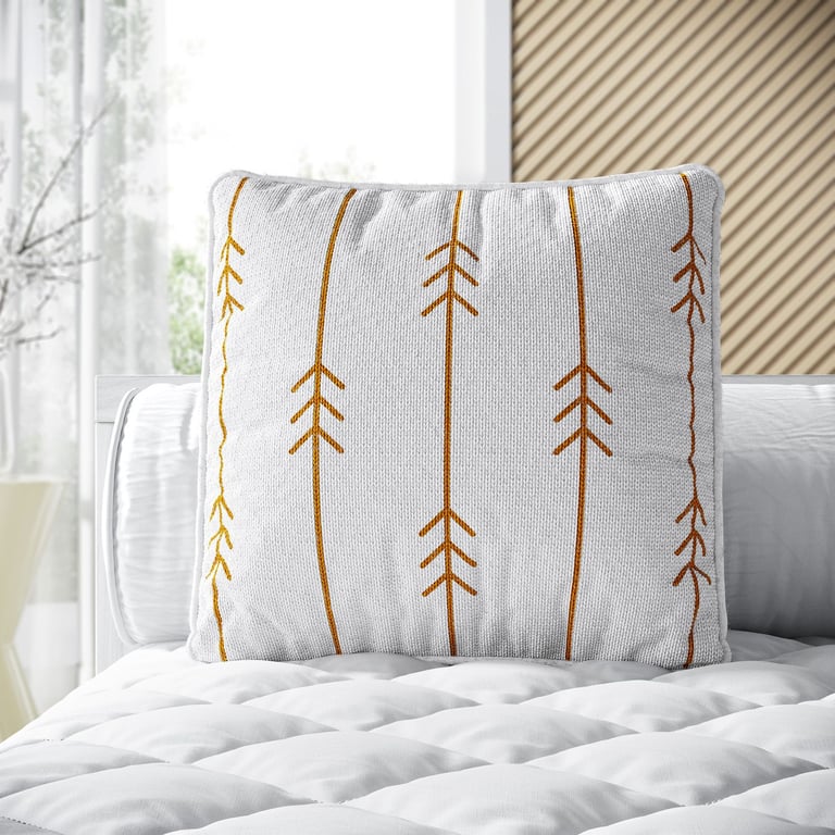 Almofada Quadrada Tricot Seta Escandinava Amarelo 38cm