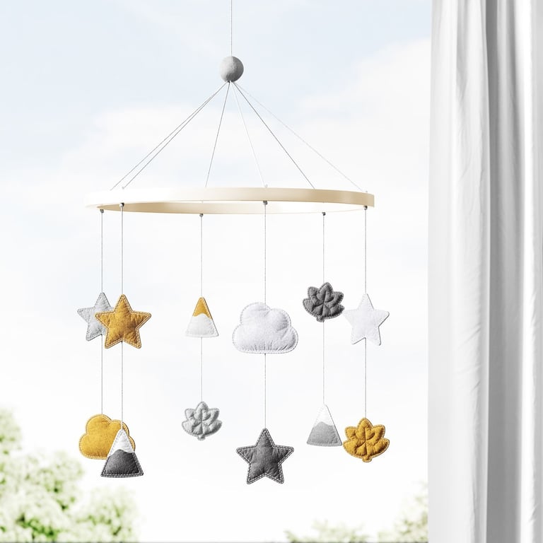 Móbile Estrela, Nuvem, Montanha e Folha de Outono