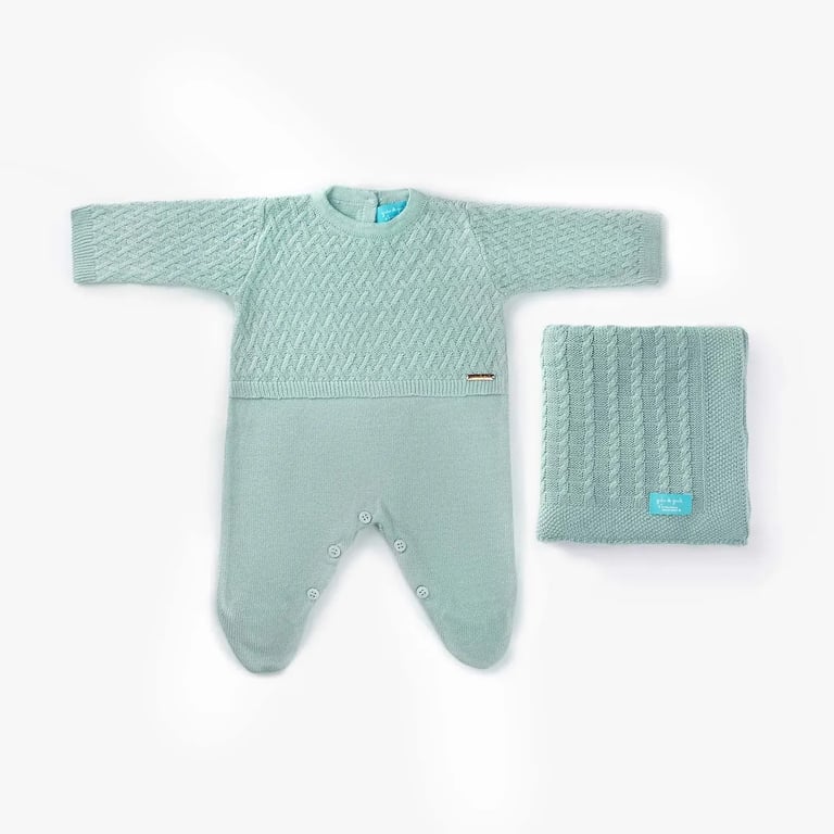 Saída Maternidade Tricot Azul RN