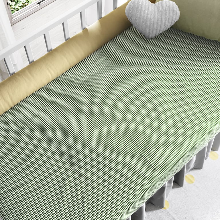 Edredom de Berço Estampa Geométrica Triângulo Verde