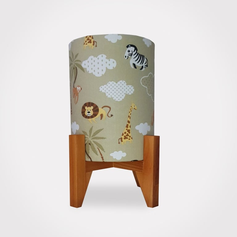 Abajur Luminária Bichinhos do Safári Madeira