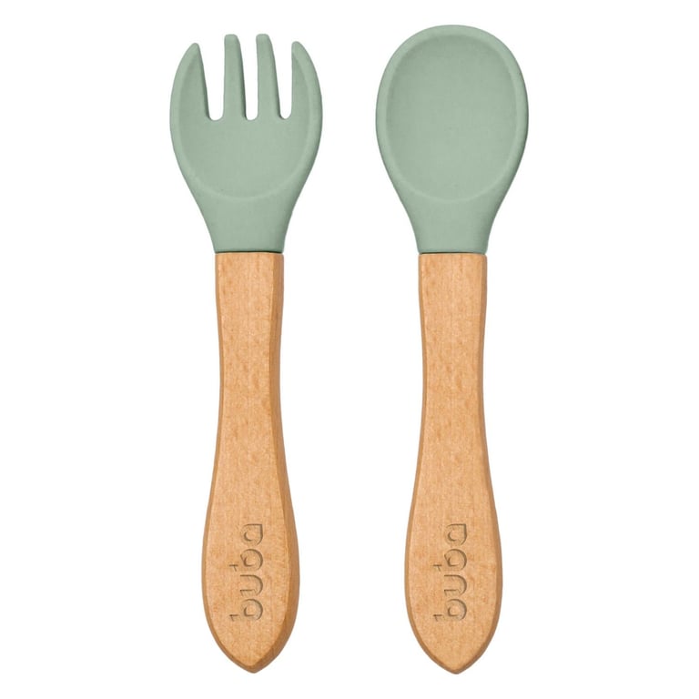 Kit Talher de Silicone e Bambu Azul