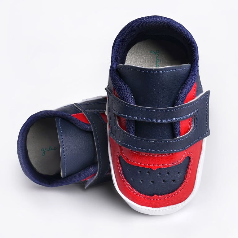Tênis Bebê Harry Bicolor Azul Marinho e Vermelho Tam 15