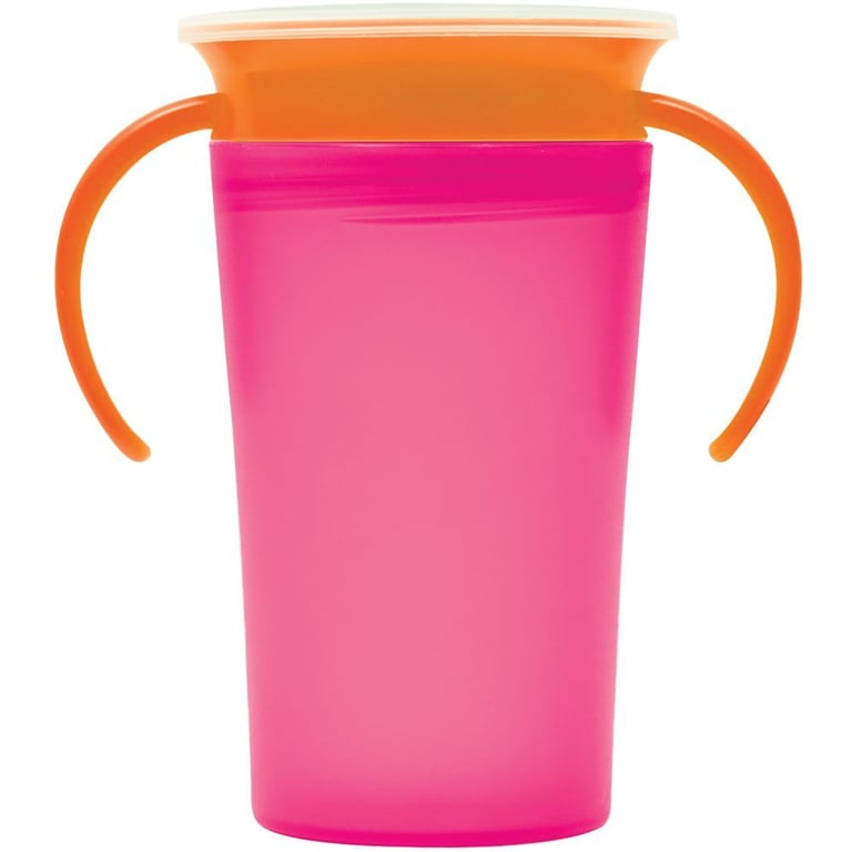Copo de Treinamento 360° com Alça Rosa