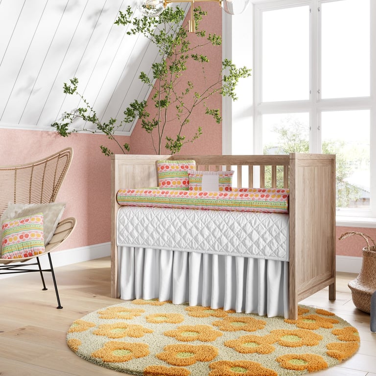 Kit Berço Rolinhos Floral Étnico 8 Peças — vista alternativa