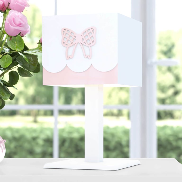 Abajur MDF Lacinho Rosa