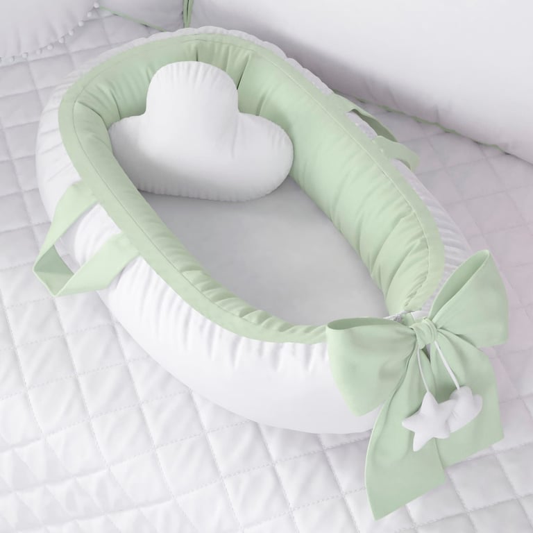 Ninho para Bebê Redutor de Berço Pompom Rosa 80cm