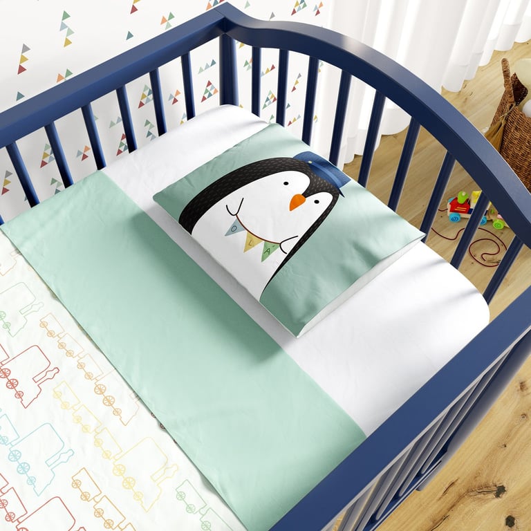 Jogo de Lençol Berço Pinguim Maquinista 3 peças — vista alternativa