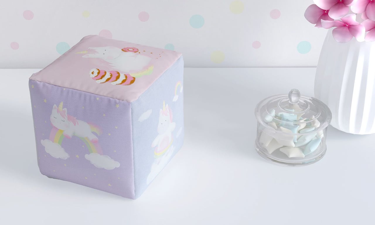 Almofada Dado Infantil Amiguinhas Unicórnio 20cm — vista alternativa