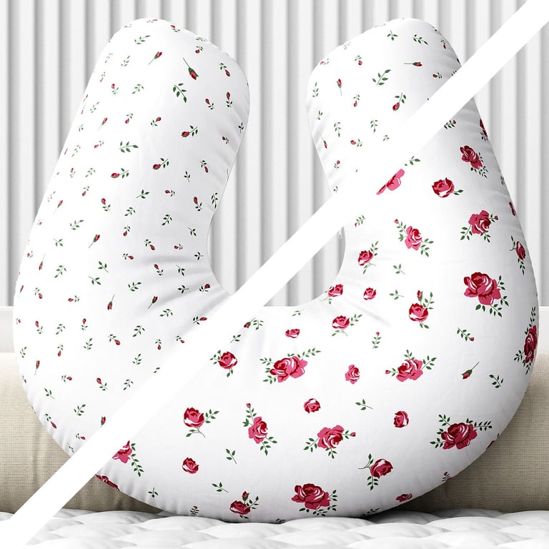 Almofada Amamentação Dupla Face Roseira Rosa