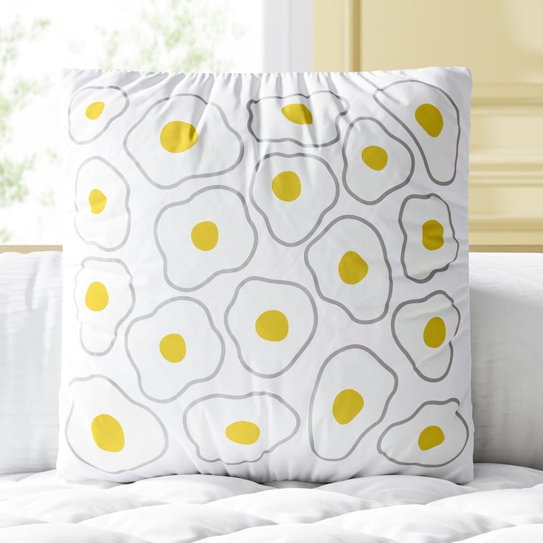 Almofada Quadrada Ovo Frito 30cm