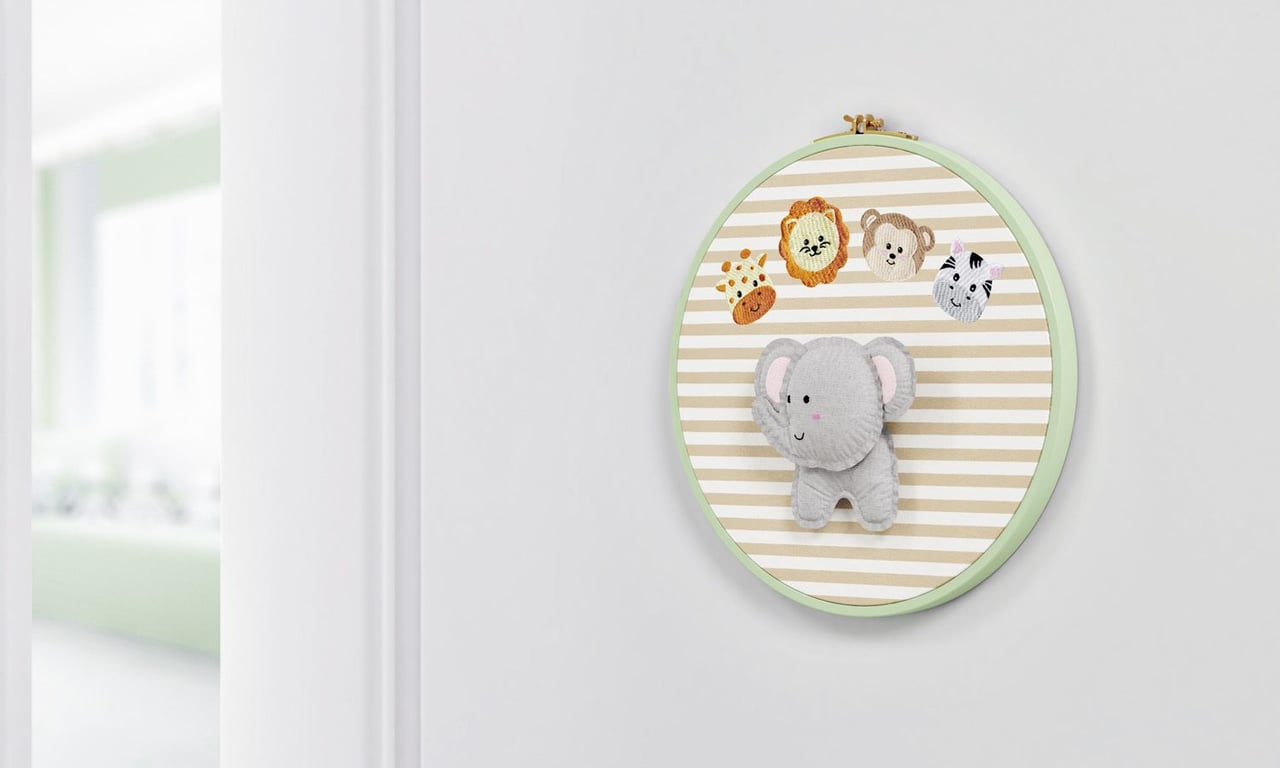 Quadro Bastidor Amiguinhos Safári 20cm — vista alternativa