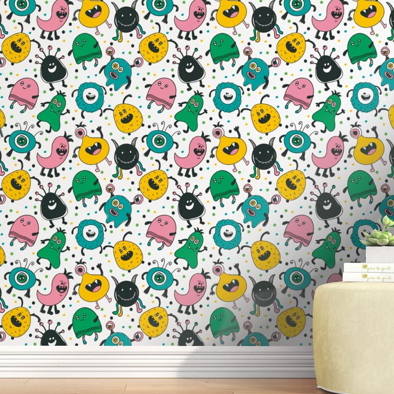 Papel de Parede Monstrinhos Colorido 3m