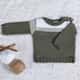 Casaquinho Tricot Listra Verde Musgo e Cinza - imagem 3