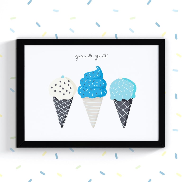 Quadro Sorvetes Listrados 46cm
