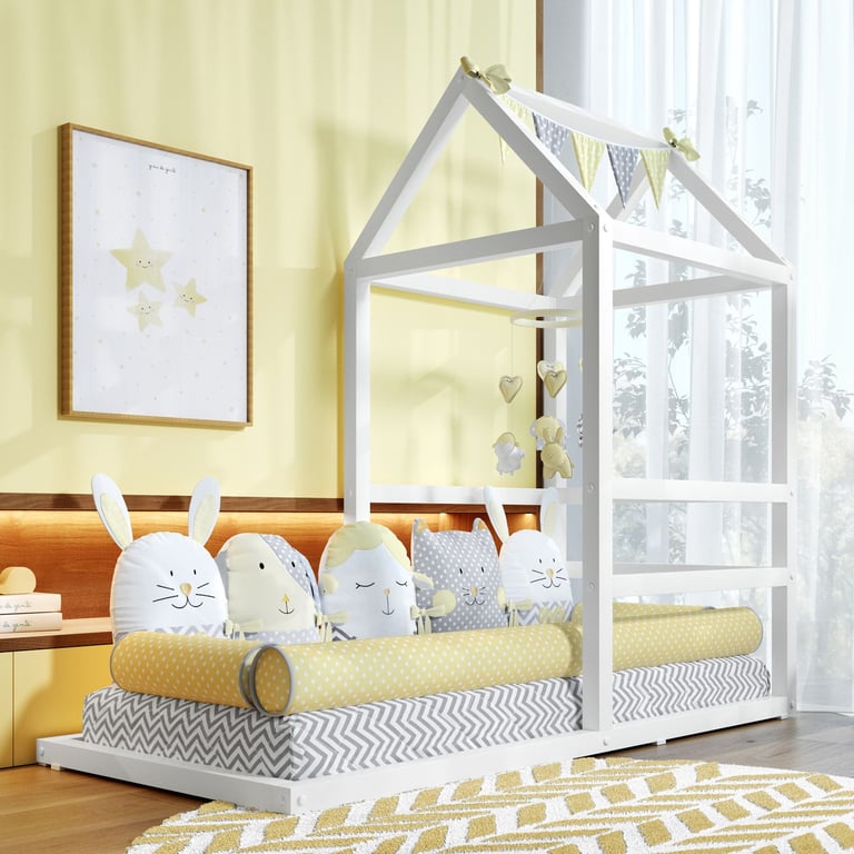 Cama Meia Casinha Montessoriana Branco
