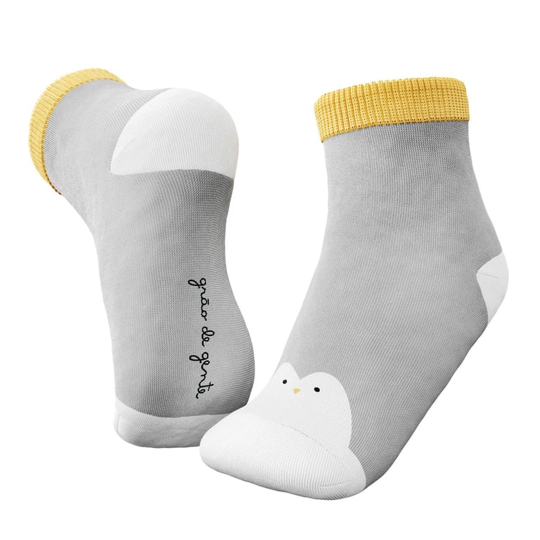 Kit Meia Bebê Listras e Pinguim 2 Pares — vista alternativa