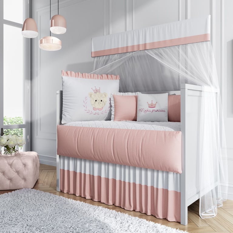 Kit Berço Princesa Ursinha Rosa — vista alternativa