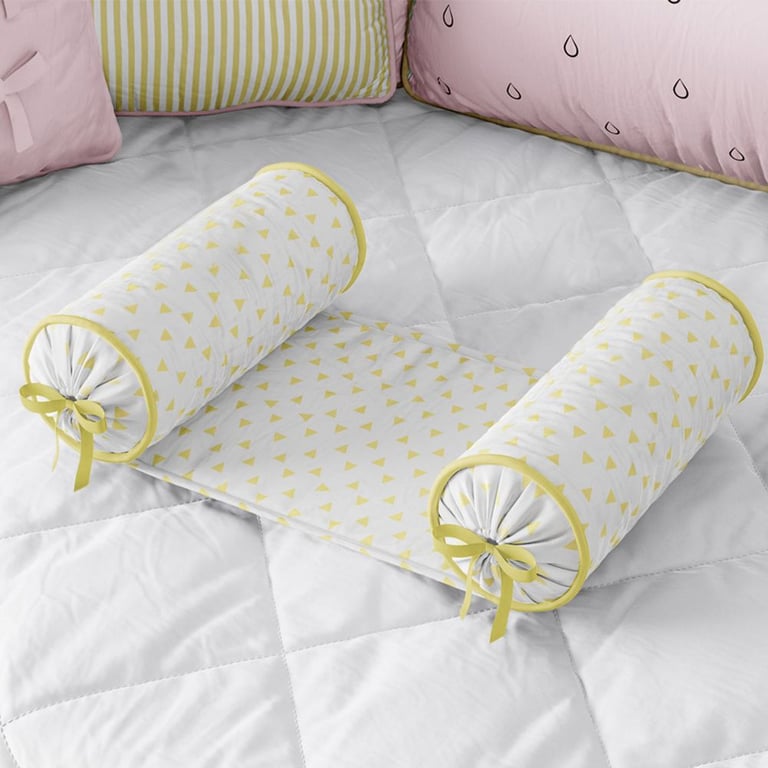 Rolinho Protetor Segura Bebê Triângulos Amarelo