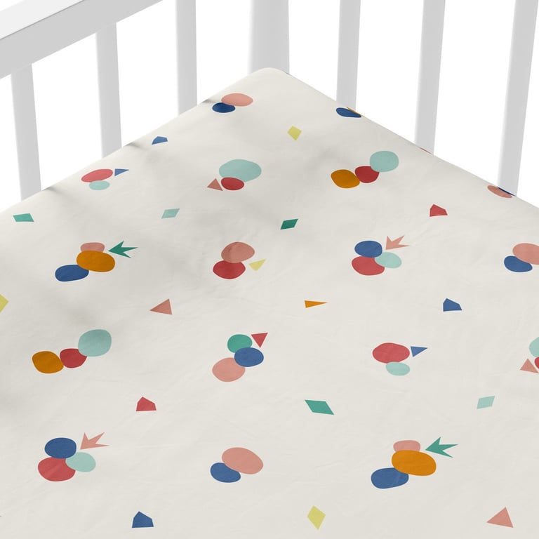 Lençol Berço com Elástico Geométrico Vintage