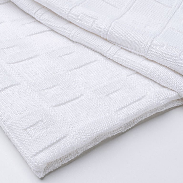 Manta Bebê Tricot Quadrado Perfeito Branco 80cm