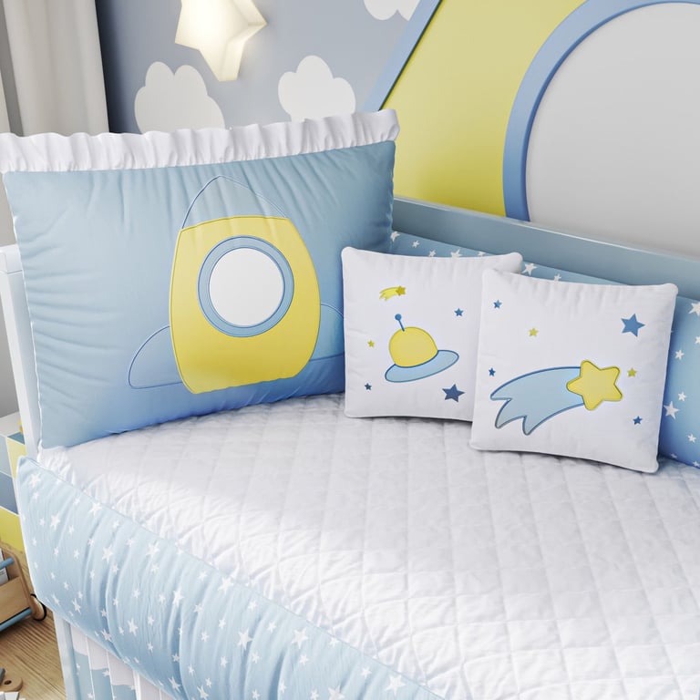 Kit Berço Foguete Azul