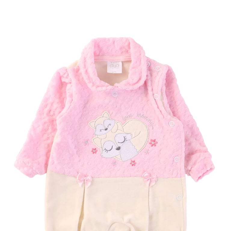 Saída Maternidade Baby Gijo Em Plush Estampa Raposa Off White