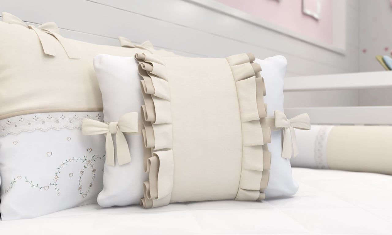 Almofada Retangular Laços Alice Rosa 43cm