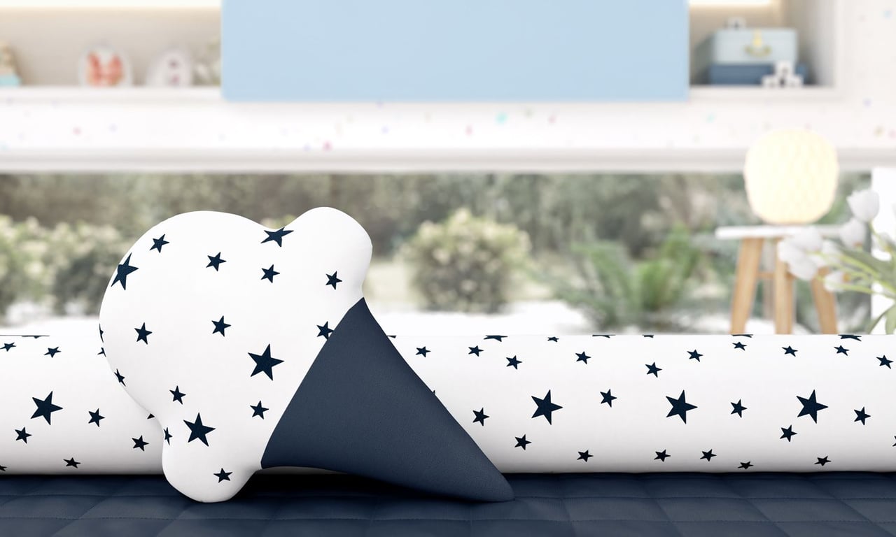 Almofada Sorvete Estrelinhas Azul Marinho