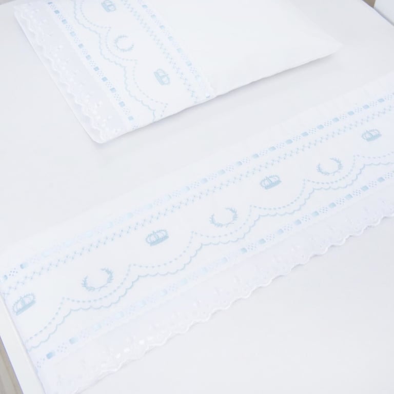 Jogo de Lençol Berço Bordado Mariana Branco 3 Peças — vista alternativa