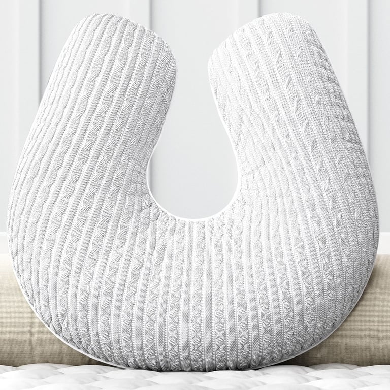 Almofada Amamentação Tricot Trança Branco