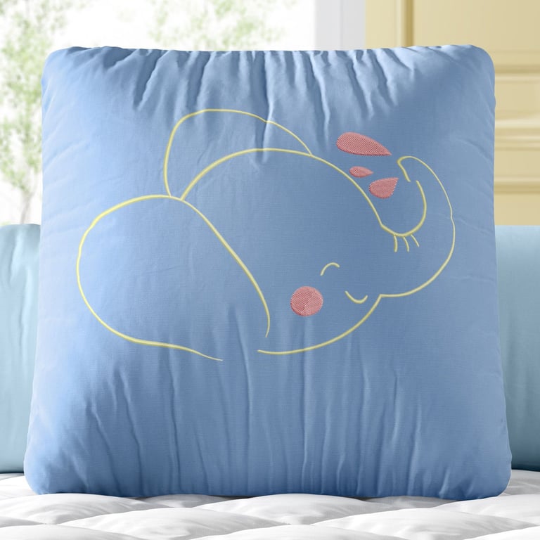 Almofada Quadrada Elefantinho Baby Azul 30cm