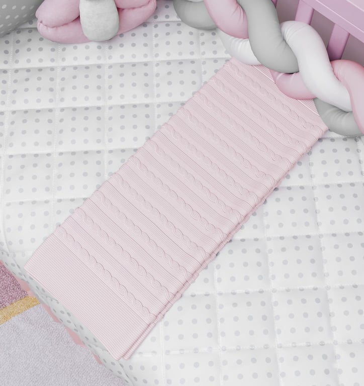 Manta Bebê Tricot Rosa 1m
