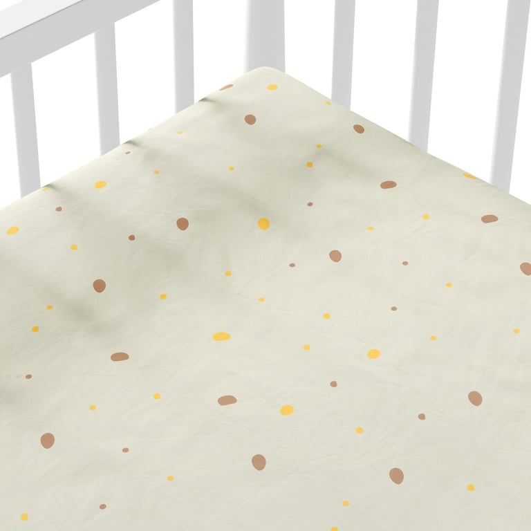 Lençol Berço com Elástico Poá Artsy Bege