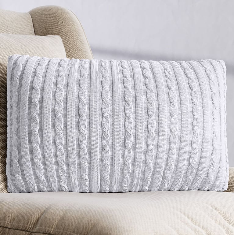 Almofada Retangular Tricot Bege 45CM