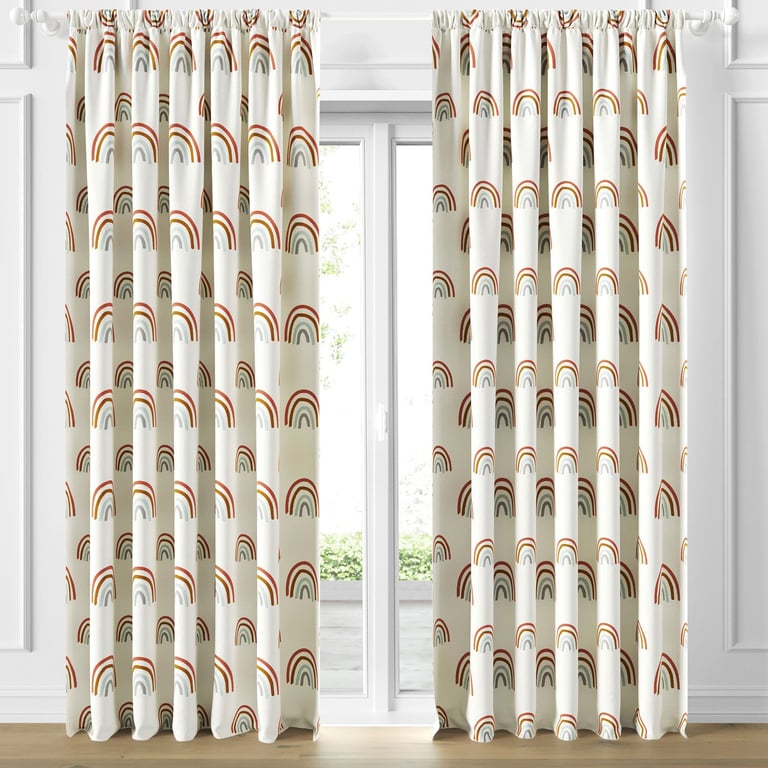 Cortina Infantil e Bebê Arco-Íris Boho — vista alternativa