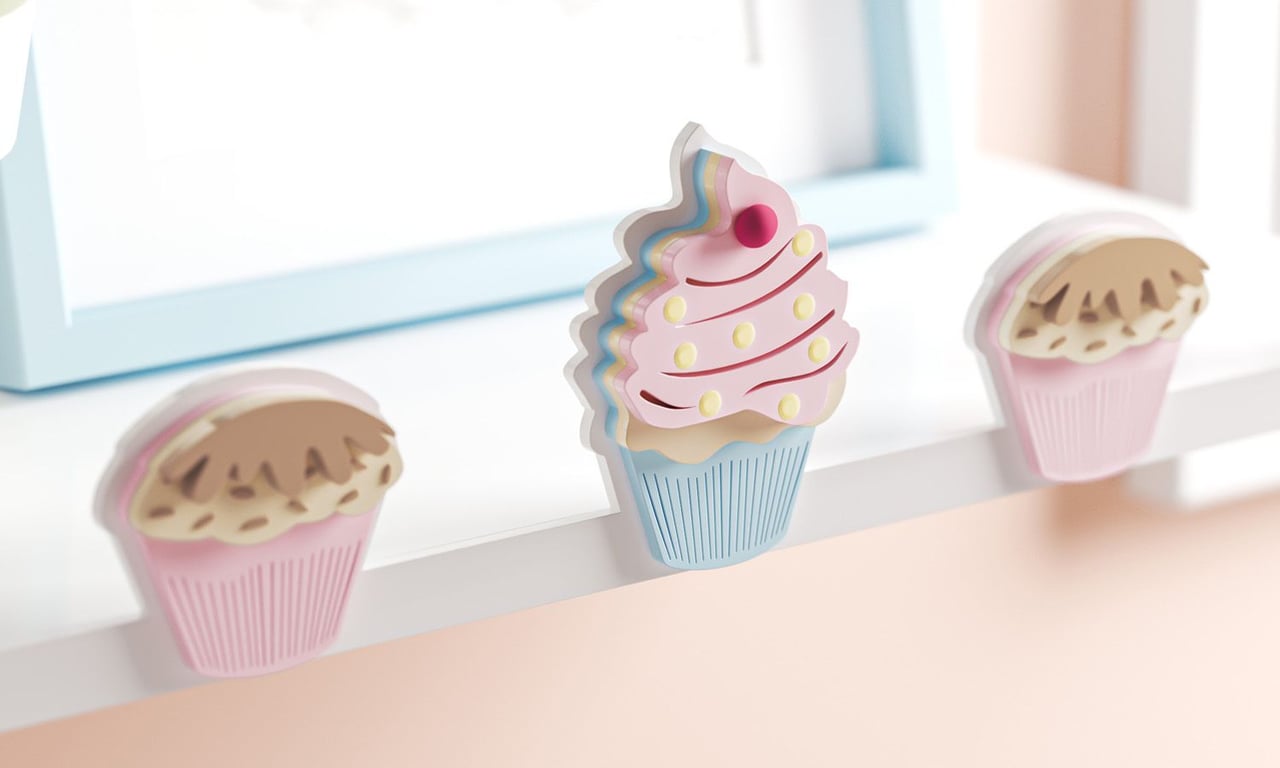 Prateleira MDF Cupcakes Doce Encanto — vista alternativa