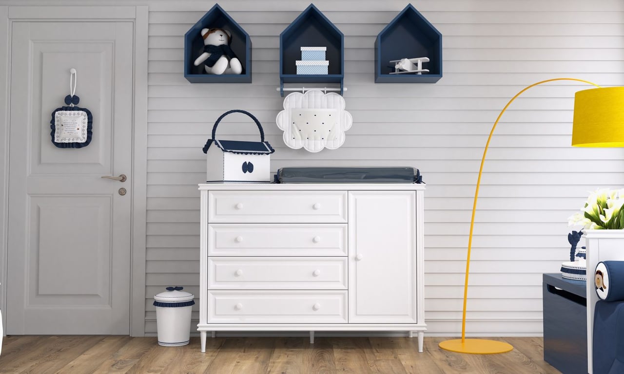 Porta Fraldas Varão Urso Aviador — vista alternativa