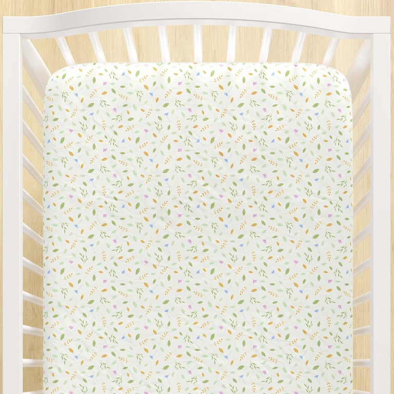 Lençol Berço com Elástico Folhas Selva Baby