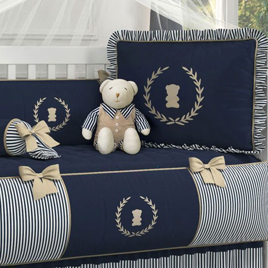 Kit Berço Luxo Azul Marinho