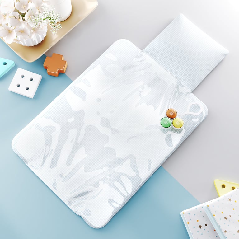 Trocador de Fraldas Portátil Carrinhos e Trenzinho Azul 73x40cm — vista alternativa