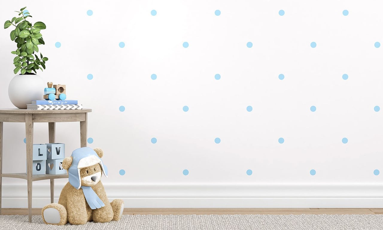 Papel de Parede Poá Azul 3m