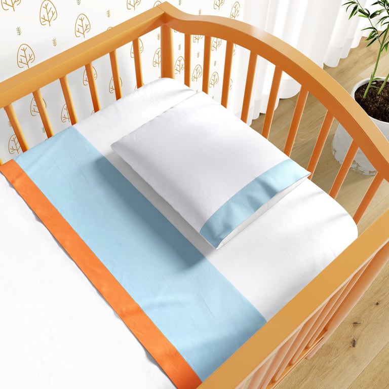 Jogo de Lençol Berço Azul e Laranja 3 peças — vista alternativa