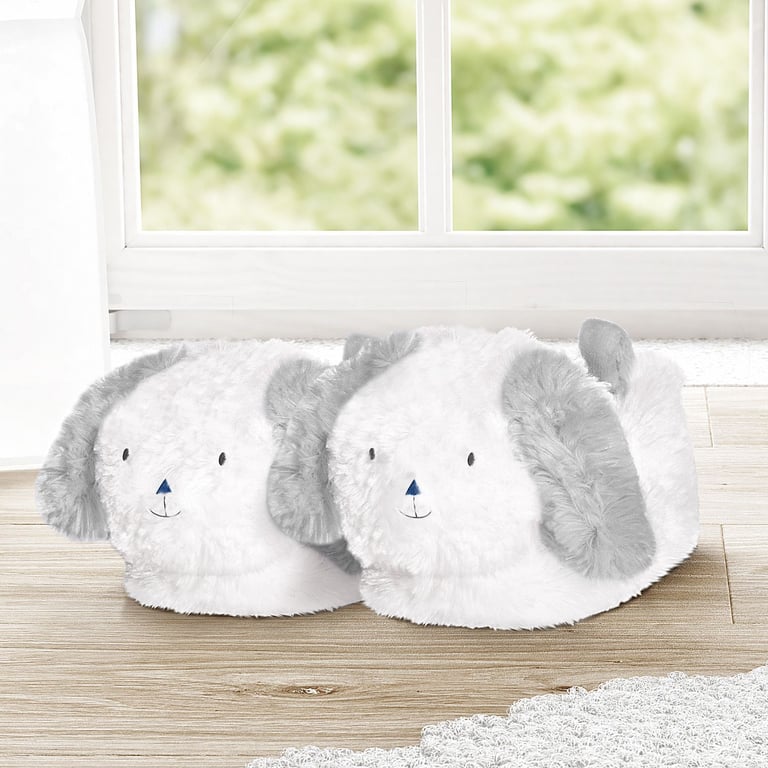 Pantufa Infantil de Pelúcia Amiguinho Cachorrinho Azul Marinho 12 a 14 anos