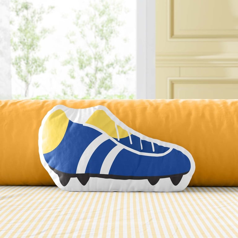 Almofada Chuteira de Futebol Azul e Amarelo — vista alternativa