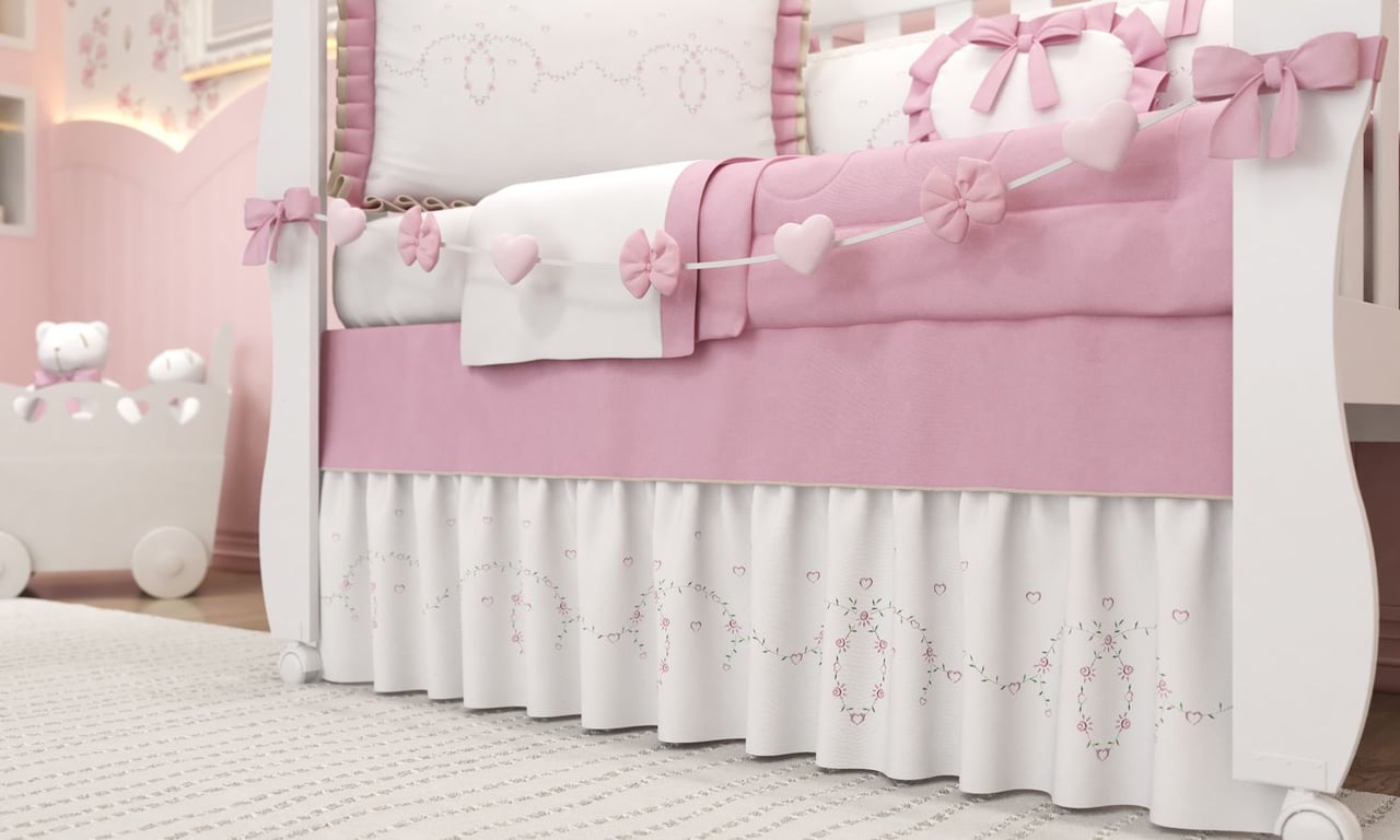 Varal de Berço Alice Rosa 1,30m